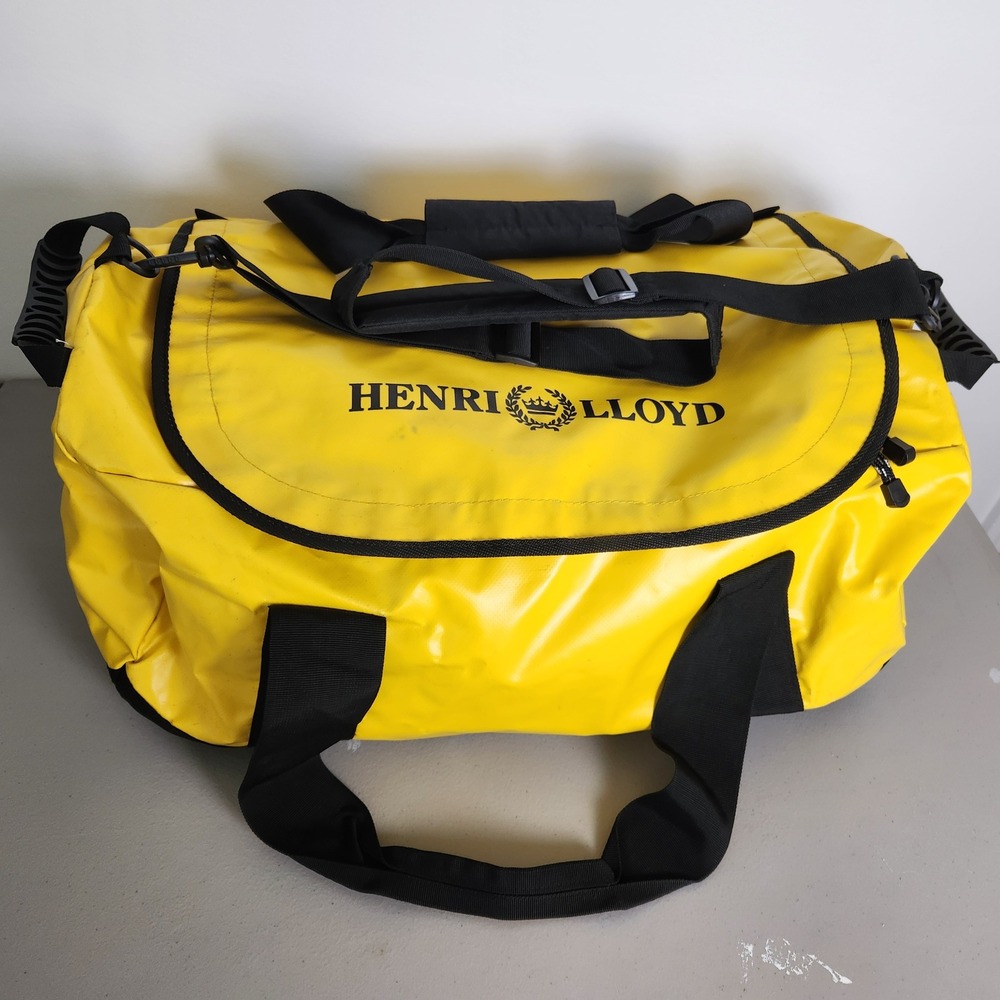 VTG Henri Lloyd Yellow Waterproof Sailing Storm Barrel Duffel Bag 85L Gorpcore